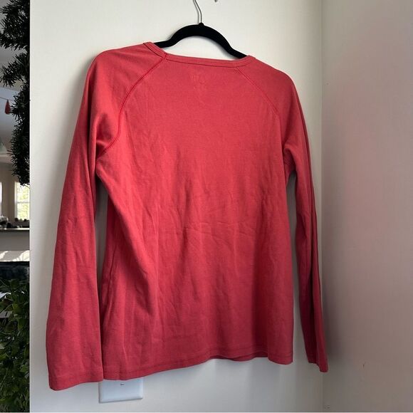 Carhartt red ish/orange long sleeve shirt with embroidery/embroidered front - Picture 3 of 5